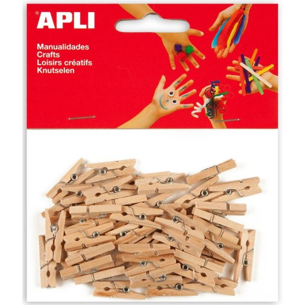 SACHET DE 20 PINCES A LINGE EN BOIS 3 TAILLES ASSORTIES